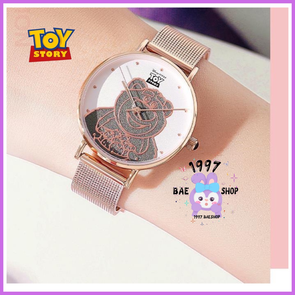 Đồng hồ Disney gấu dâu Lotso Full box chóng nước nhiều kiểu dáng cho nữ