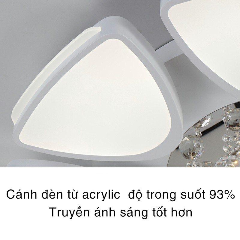 Đèn Led Ốp Trần - Đèn Áp Trần Trang Trí Pha Lê A2 3 Chế Độ Sáng Kèm Điều Khiển Từ Xa Trang Trí Phòng Khách