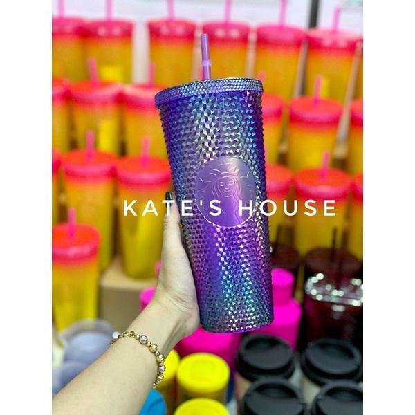 Ly nhựa 2 lớp ly gai studded coldcup Starbucks 709ml phiên bản Taiwan 2022