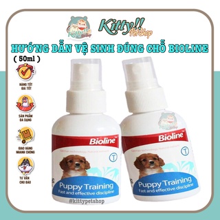 Xịt vệ sinh đúng chỗ Bioline Puppy Training dành cho chó 50ml, lọ xịt hướng dẫn chó đi vệ sinh đúng chỗ - Kitty Pet Shop