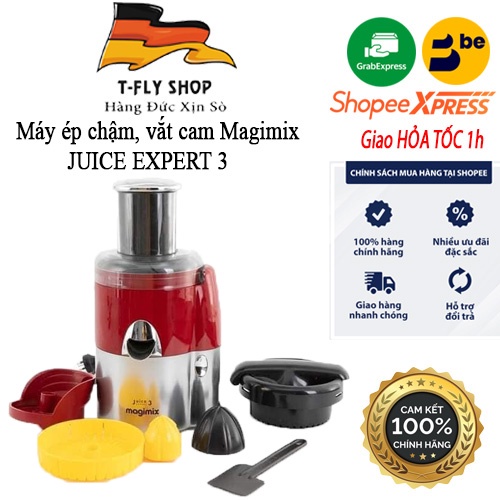 Máy ép chậm, vắt cam Magimix JUICE EXPERT 3 - màu đỏ bạc