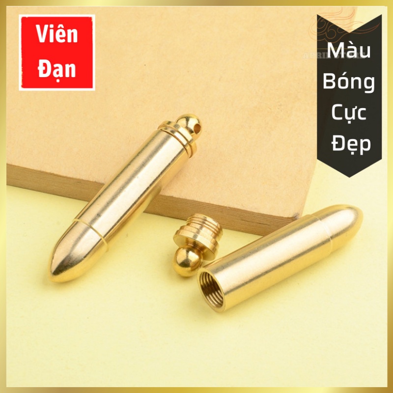 Móc Chìa Khóa-Mặt Dây Chuyền Bằng Mô Phỏng Vỏ Đạn (Kích Thước 48 x 10 mm) EDC simple