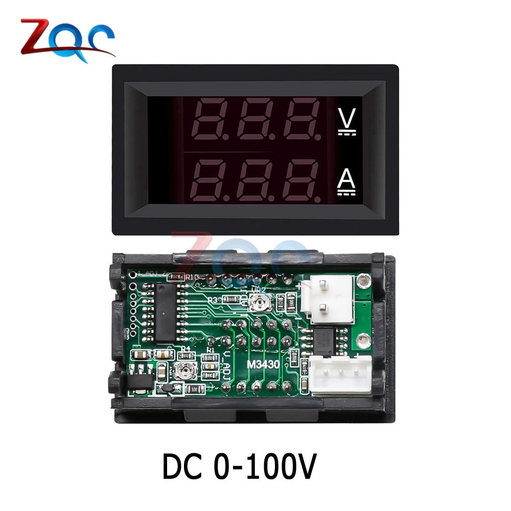 Vôn kế tích hợp ampe kế màn hình kỹ thuật số Dc 0-100v/7-110v 50a 0.28"