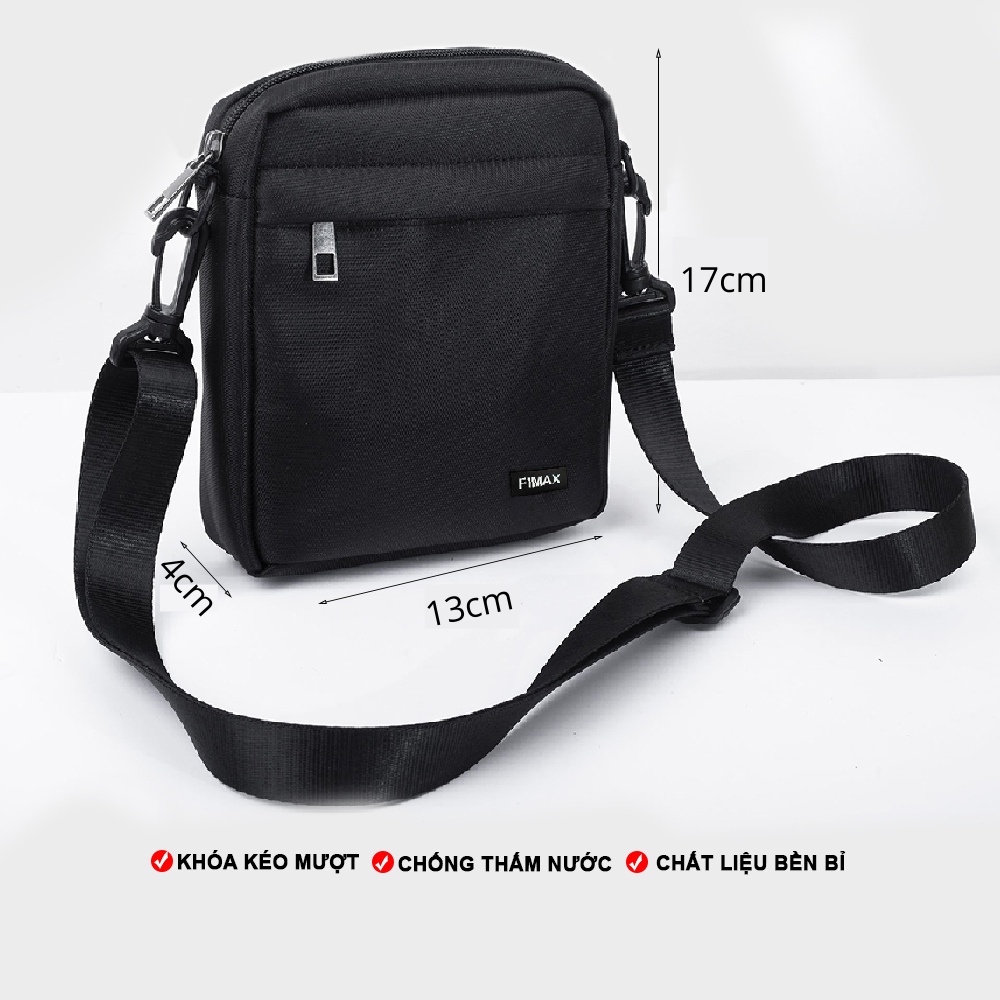Túi đeo chéo mini Zakomi màu đen, kích thước nhỏ gọn, chống nước - thiết kế Unisex phù hợp chp cả nam và nữ
