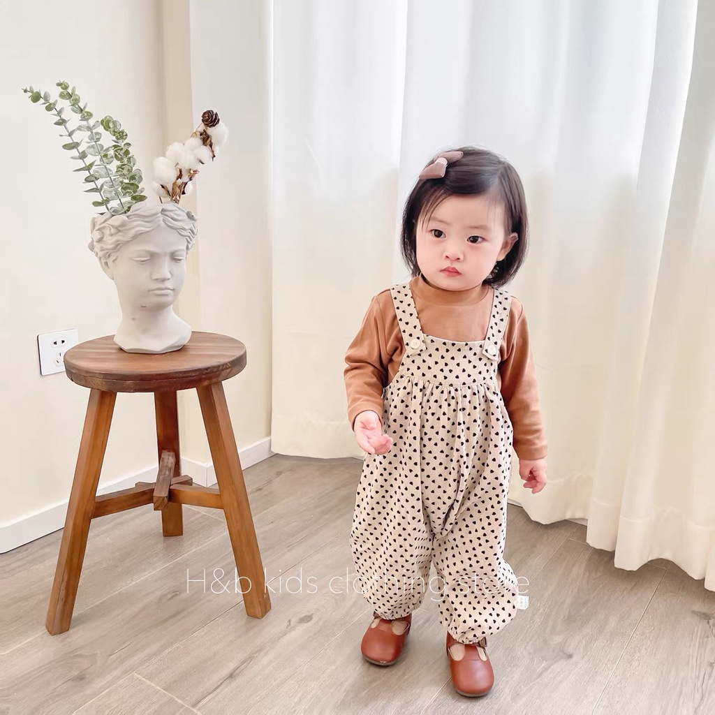 Set body yếm nhung kèm áo xịn sò cho bé gái siêu xinh dễ thương kèm ảnh thật (5 - 15kg)
