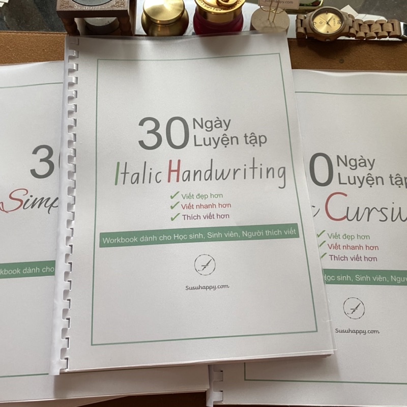 Workbook Luyện Chữ Font Có Chân/Không Chân - Print/Typewriter/Cursive/Italic/Handwriting -Tặng Bút Bay Màu +3 Ngòi Thay