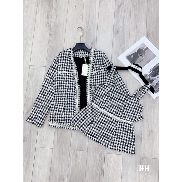 sét Áo dạ +Áo 2 dây viền ngọc sanh chảnh | BigBuy360 - bigbuy360.vn