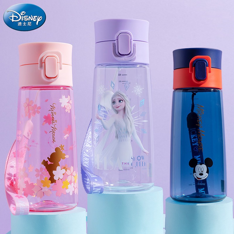 Disney ♥♥Bình Nước Thể Thao 420ml In Hoạt Hình Frozen 2 elsa Không Chứa BPA Cho Bé Mẫu Giáo