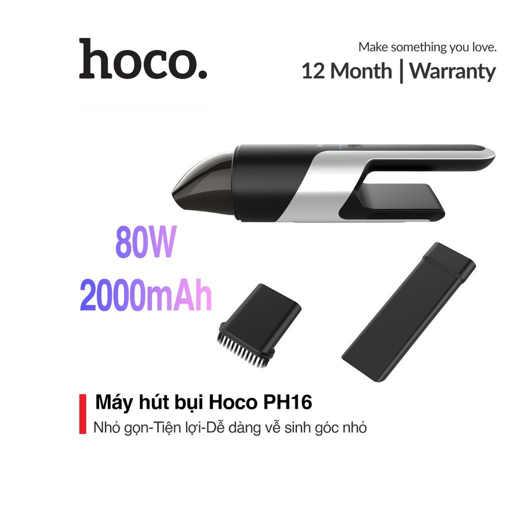 [Mã 229ELSALE hoàn 7% đơn 300K] Máy hút bụi cầm tay mini xe hơi PH16 Hoco Chính Hãng Siêu sạch