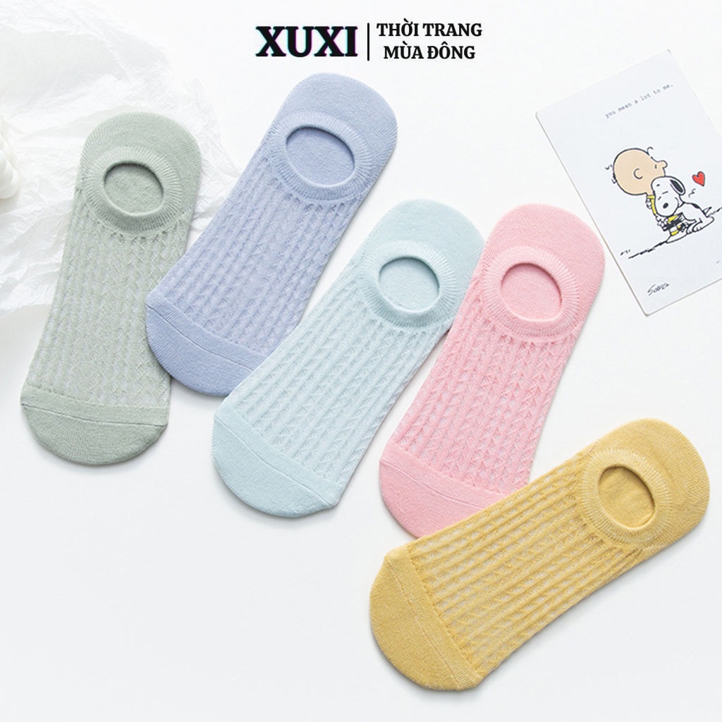 Tất nữ hàn quốc cổ ngắn mùa đông giữ nhiệt XUXI vớ tất nam nữ chống hôi chân khửi mùi tốt