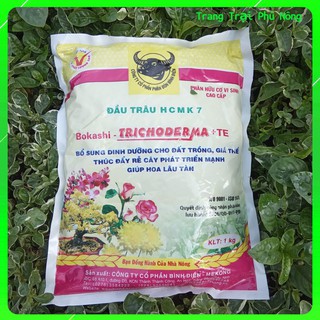Phân Bón Đầu Trâu HCMK7 Hữu Cơ TRICHODERMA+TE (BIORGANIC) Dùng Cho Rau, Cây Kiểng - Gói 1kg