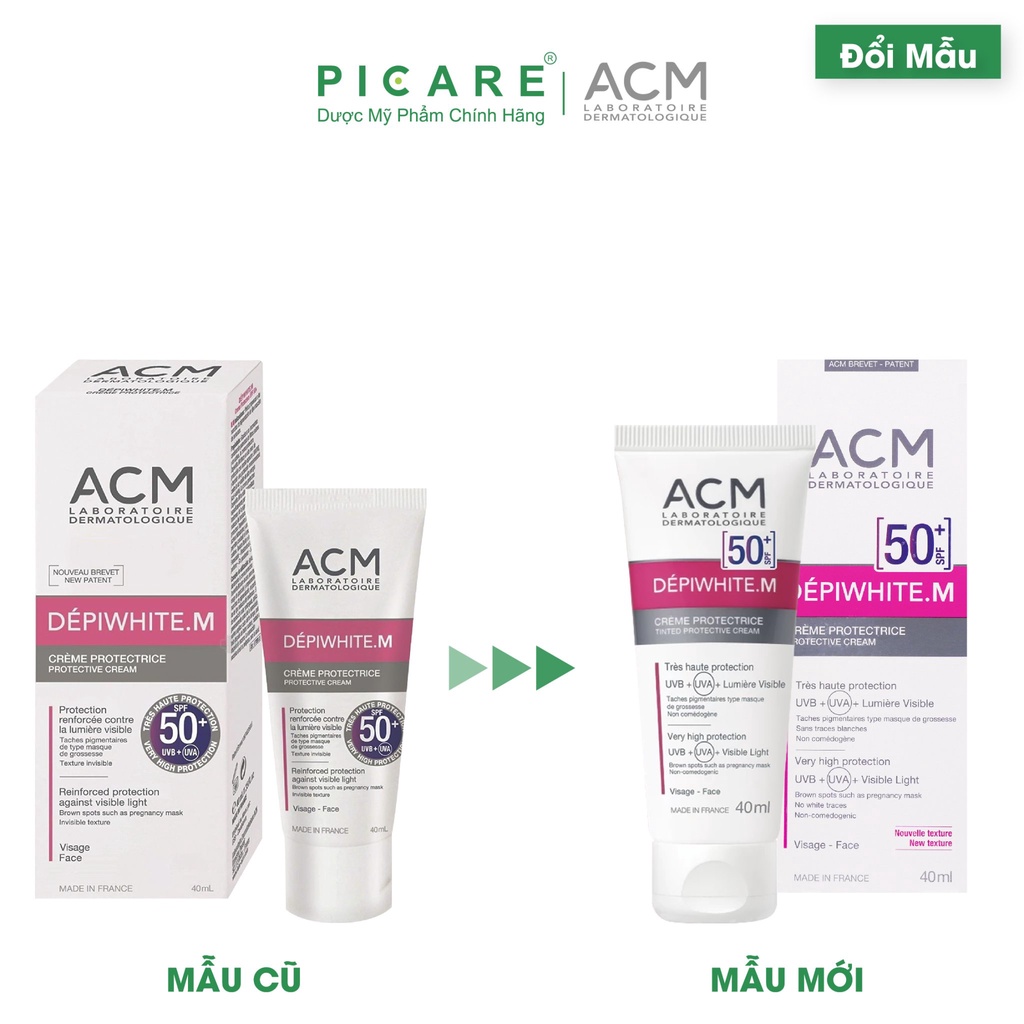 Kem chống nắng giảm nám & sạm da ACM Depiwhite M Protective Cream SPF50+ 40ml