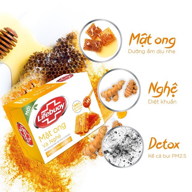 Xà Bông Cục Lifebuoy Mật Ong Và Nghệ (90g)