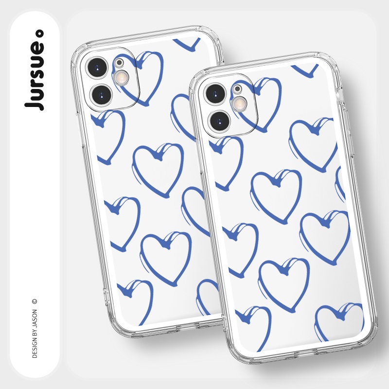 Ốp lưng JURSUE mềm viền vuông hình dễ thương đẹp cho iPhone 13 12 11 Pro Max SE 2020 X XR XS ip 8 7 6 6S Plus kute Y226