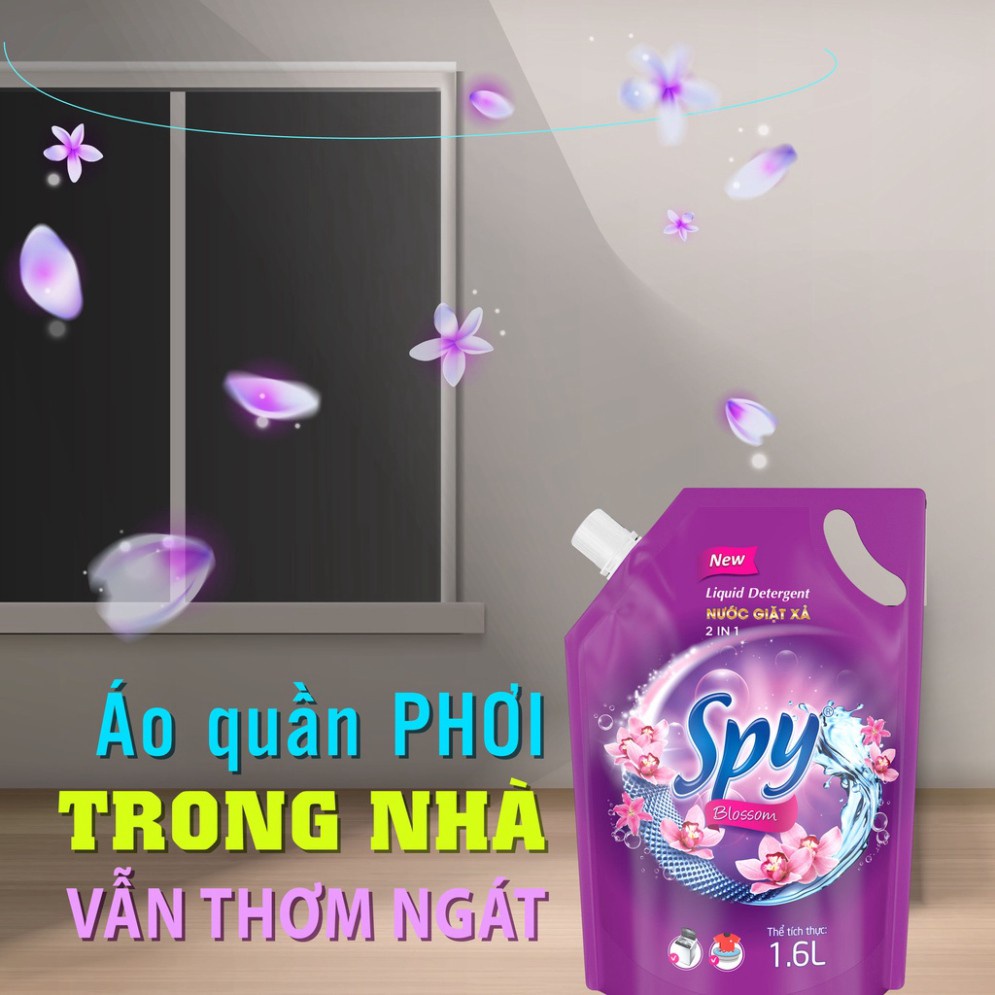 Nước giặt, Nước giặt xả SPY vàng 1450ml, lưu giữ hương thơm trong 5 ngày, diệt 99% vi khuẩn SP000075