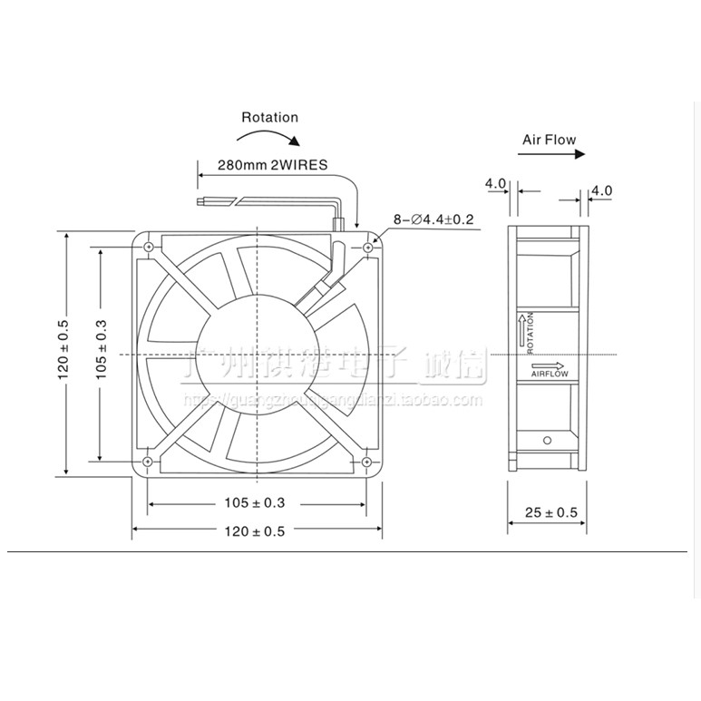 Bộ quạt hút tản nhiệt 220V kèm lưới bảo vệ và lưới lọc bụi cho tủ điện công nghiệp