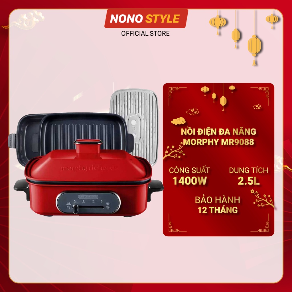 Nồi điện đa năng Morphy Richards MR9088 - Nồi nướng, lẩu đa năng - Kèm khay tiện lợi, chất lượng - BH 12 THÁNG