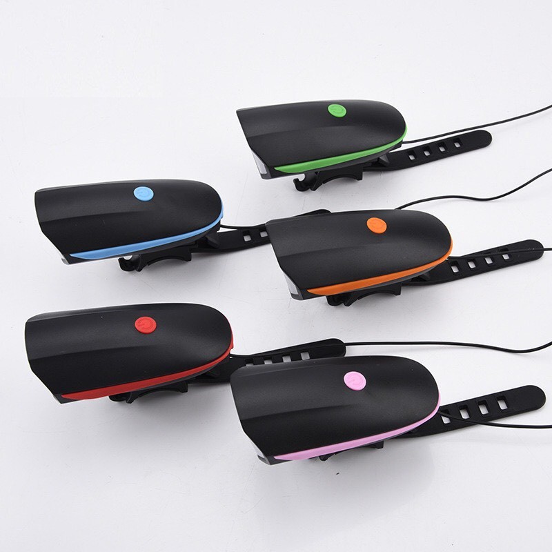 Đèn pha tích hợp còi xin đường chạy pin sạc cổng USB
