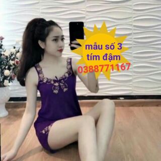 ĐỒ NGỦ THUN LẠNH SHORT ĐÙI REN NƠ