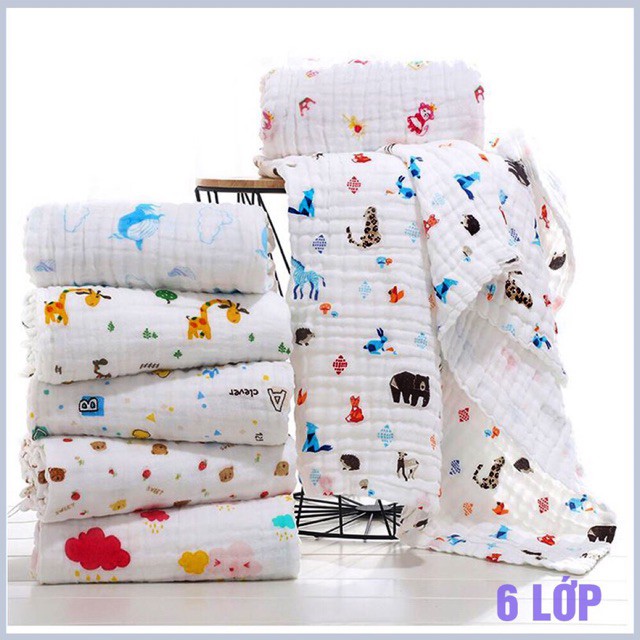 Khăn tắm xô sợi tre 6 lớp cho bé 🎋FREE SHIP🎋 Khăn tắm sợi tre 6 lớp kích thước 1100 x 1100 cm siêu mềm mịn