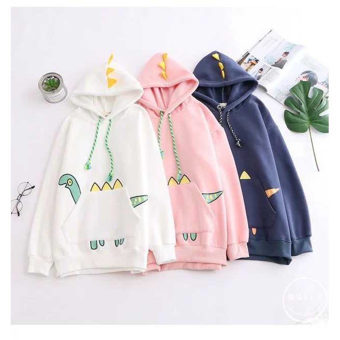 { FREE SHIP } áo hoodie hình khủng long ngáo, siêu cute free size chất liệu nỉ lót bông, sản phẩm của LASTORE