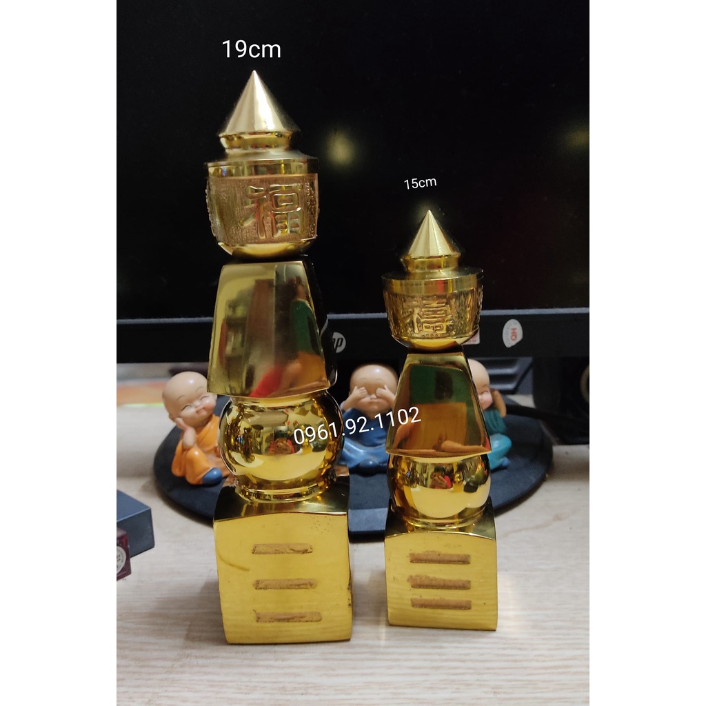 Tháp Ngũ Hành xá lợi phong thủy kích thước 15cm và 19cm