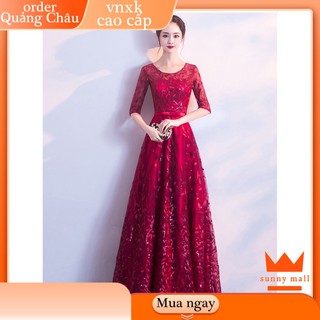 Đầm dự tiệc dạ hội quý phái cao cấp vải cotton lưới bigsize đẹp giá rẻ