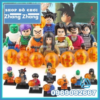 Xếp hình mô hình gồm Dragon Ball Krillin - Launch - Mai - Satan - Piccolo - Violet - Goten Minifigures Pogo PG8168