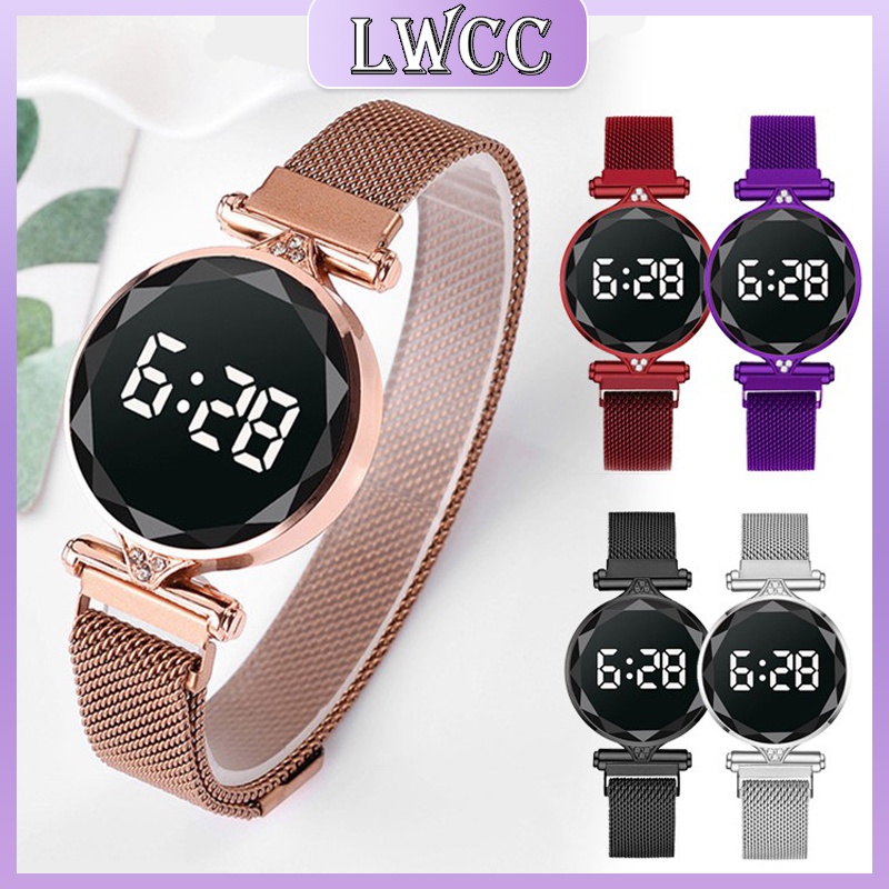 Đồng Hồ Điện Tử Màn Hình Cảm Ứng Dây Đeo Thép Không Gỉ Cho Nữ