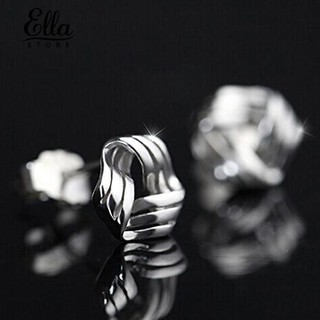 Ellastore lady Triangle Streamlined 925 Sterling Silver Ear Studs Earrings