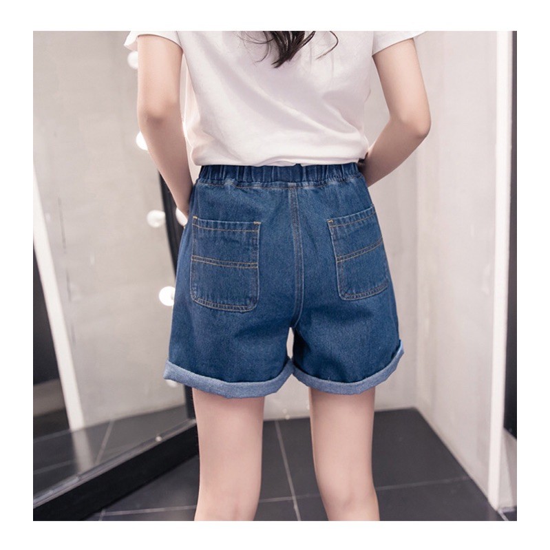 quần short jean big size lưng thun 2 túi mặt mèo size đại 75-95kg