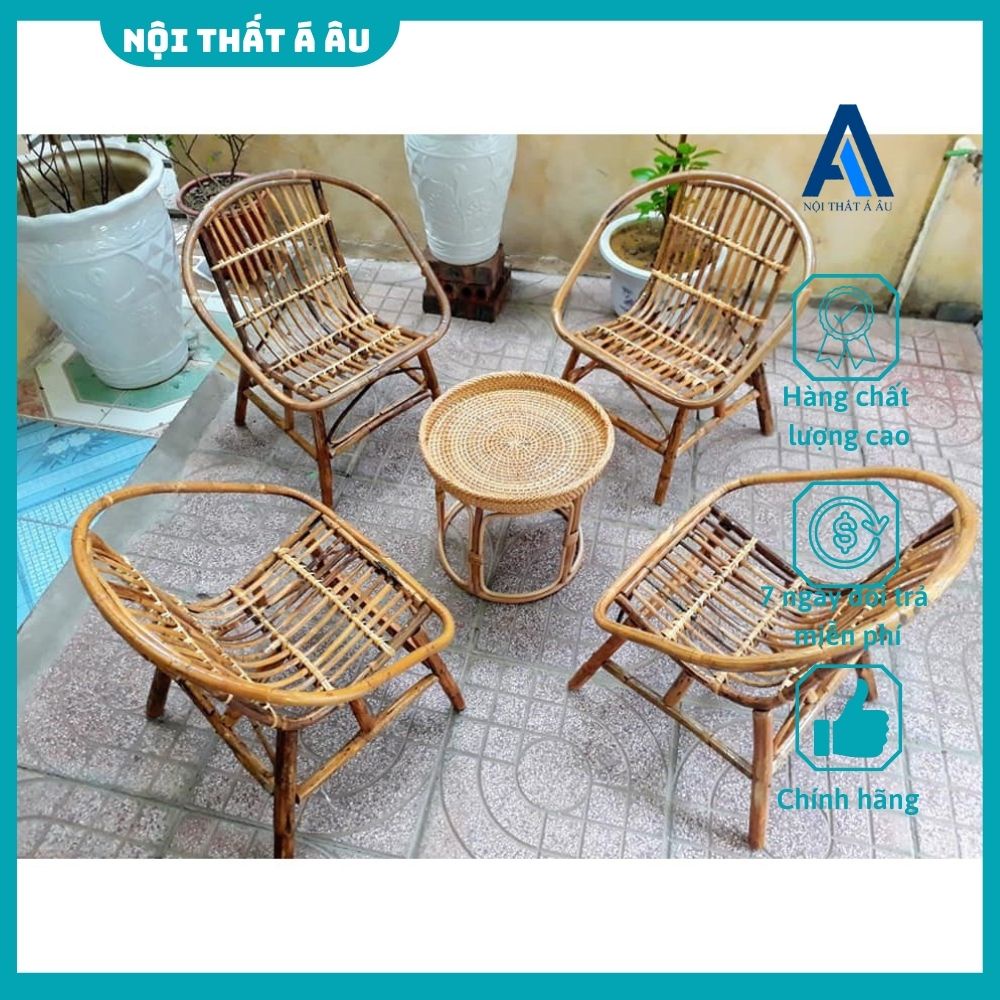 GHẾ MÂY TRE CON SÒ - Ghế thư giãn đọc sách, Trang trí ban công, Dercor phòng - Á Âu