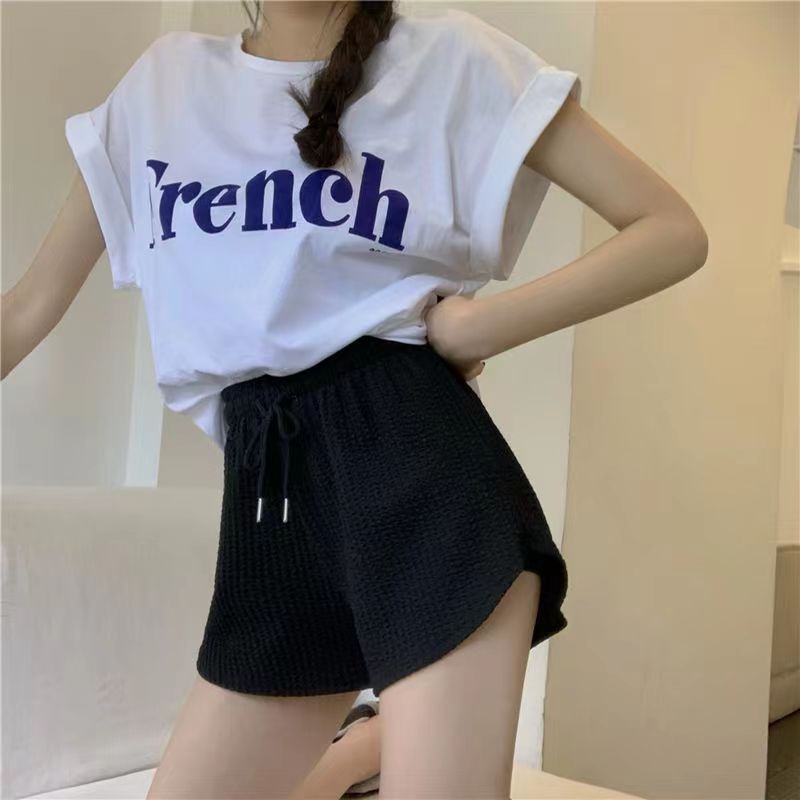 Quần Short Thể Thao Eo Cao Co Giãn Màu Sắc Đơn Giản Cho Nữ
