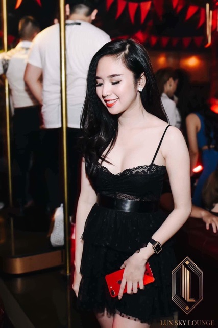 Váy 2 dây voan xoè tầng màu hồng , đen