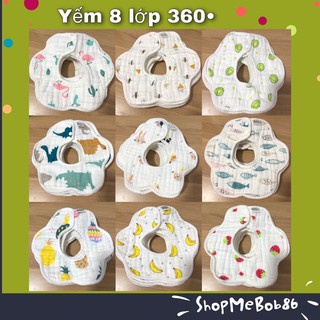 Yếm xô Organic siêu mềm cho bé 8 lớp (YẾM TRÒN 360 Độ)/Yếm ăn dặm cho bé