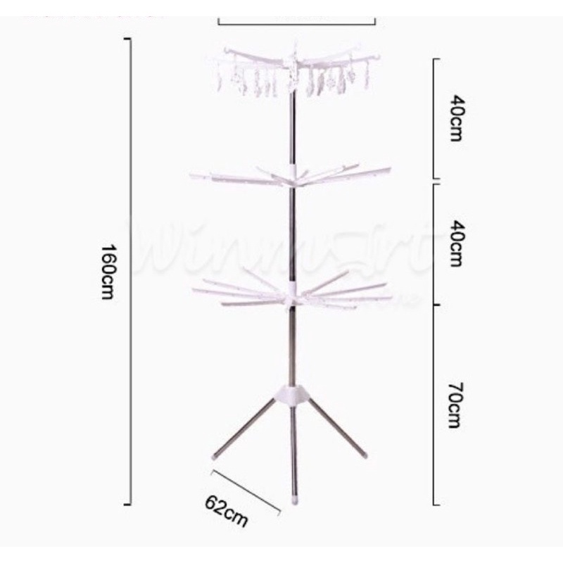 c IỆN - GỌN] Giá Phơi Quần Áo Cho Bé 360 Độ 56 Kẹp dùng làm cây phơi quần áo