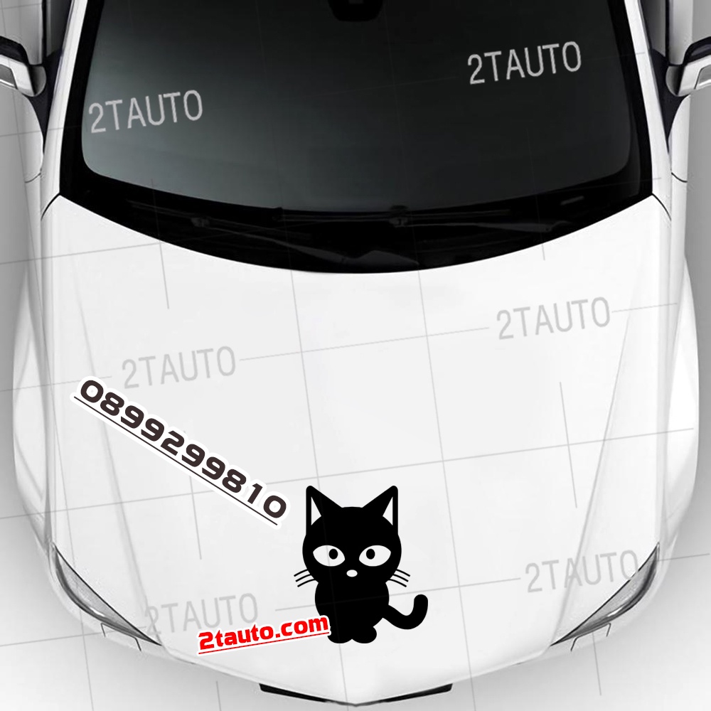 Tem decal HÌNH CON MÈO dán xe nhiều kích thước, chống thấm nước, logo CHÚ MÈO dán trang trí ô tô xe hơi - MẪU 12