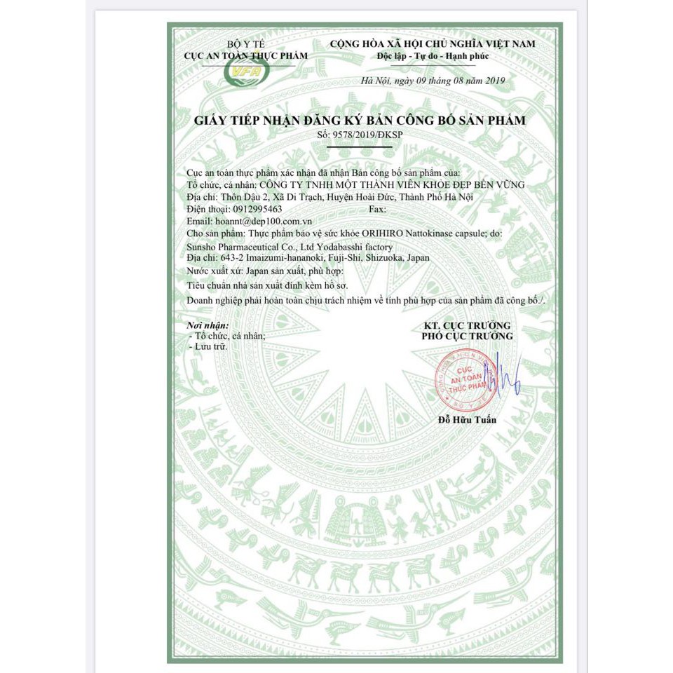 Viên Uống Chống Đột Quỵ Tai Biến NATTO KINASE 2000FU ORIHIRO