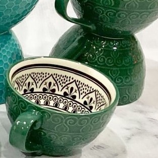 Ly capuchino màu sắc có họa tiết vân nổi