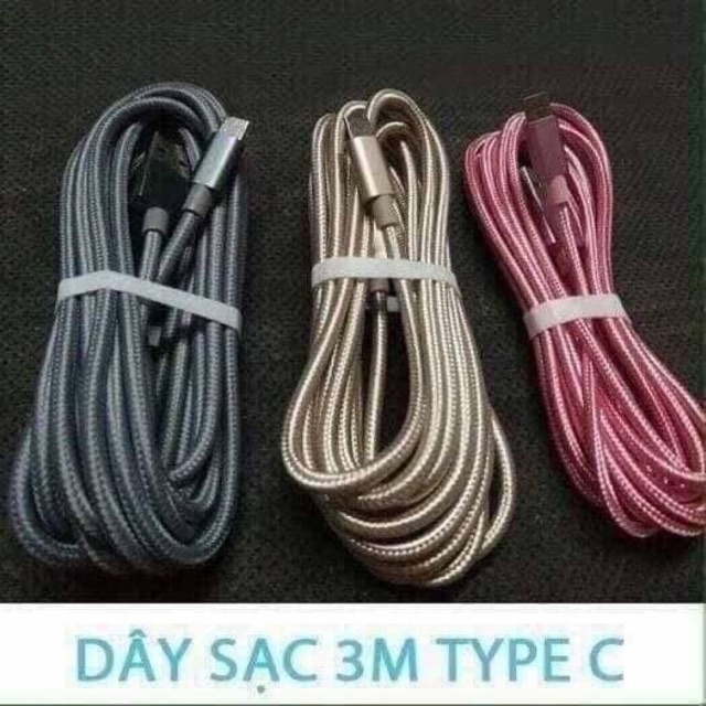 Dây sạc 3M𝗛𝗔̀𝗡𝗚 𝗟𝗢𝗔̣𝗜 𝟭sạc siêu nhanh,siêu dài.