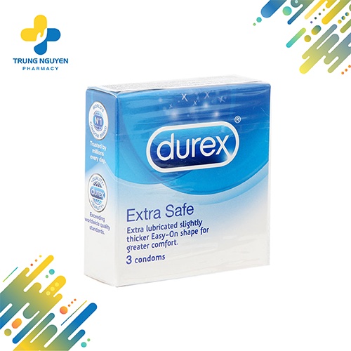 Bao cao su Durex Extra Safe (Hộp 3 cái)