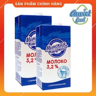 Sữa Minskaya - Sữa Tươi Tiệt Trùng không đường nguyên kem 3.2% hộp 1L Nhập Khẩu Từ Belarus