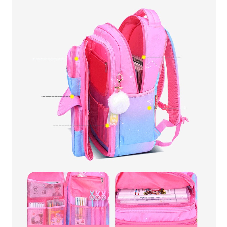 Balo cao cấp Beauty cho bé gái cấp 1, 2 siêu đẹp, cặp sách siêu nhẹ chất dày dặn, bền đẹp cho học sinh tiểu trung học