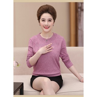 áo len cho mẹ ( đá, cổ tròn)