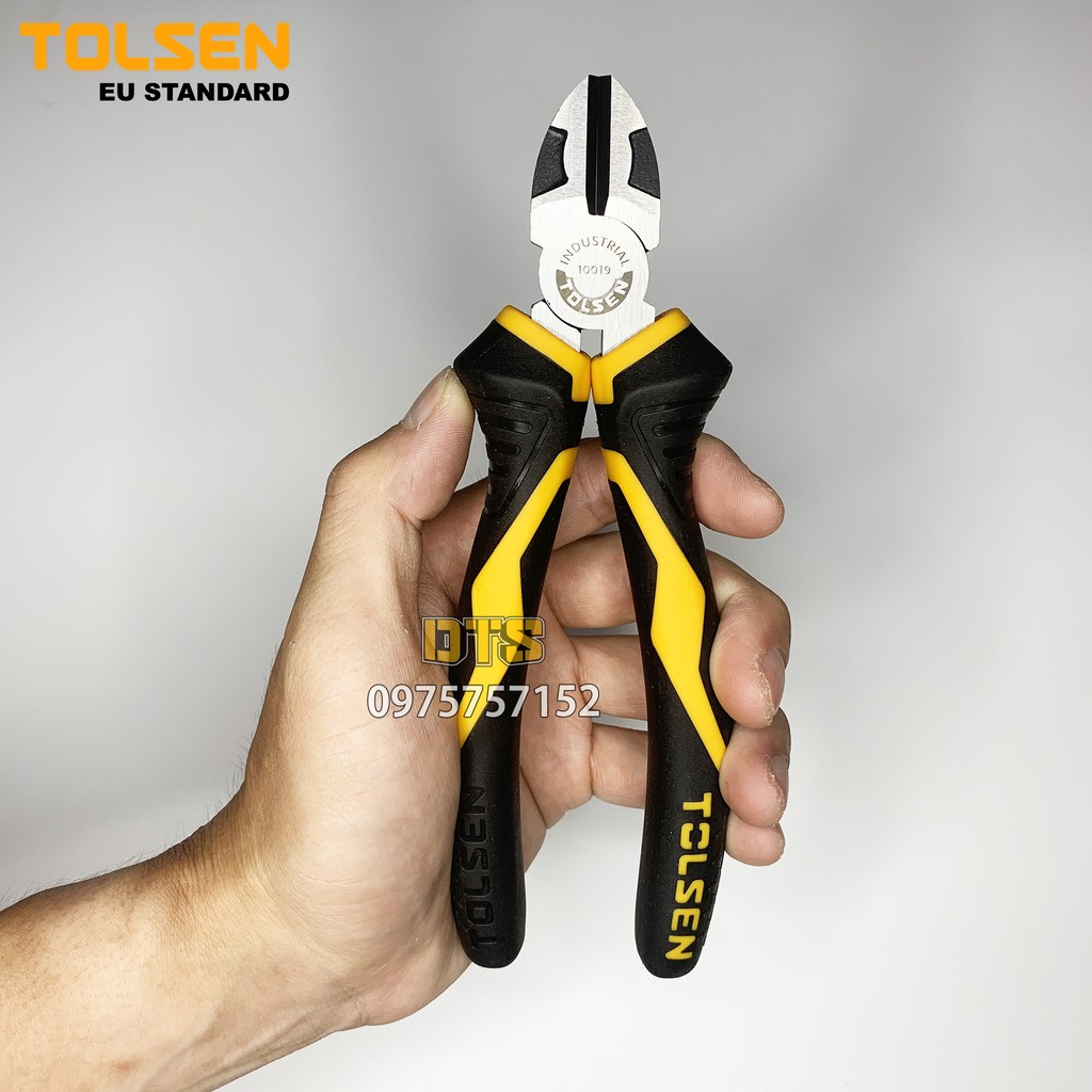 Kìm cắt công nghiệp TOLSEN 7 inch/ 180mm, thép CR-V cao cấp mạ Niken chống gỉ – Tiêu chuẩn xuất khẩu Châu Âu