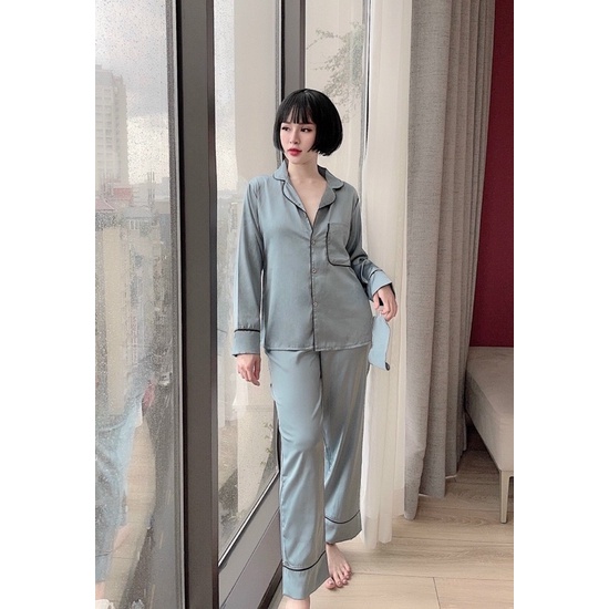 Bộ lụa pizama tiểu thư | BigBuy360 - bigbuy360.vn