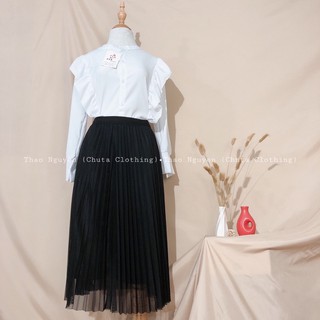 Áo sơmi nữ bèo cổ tàu tiểu thư