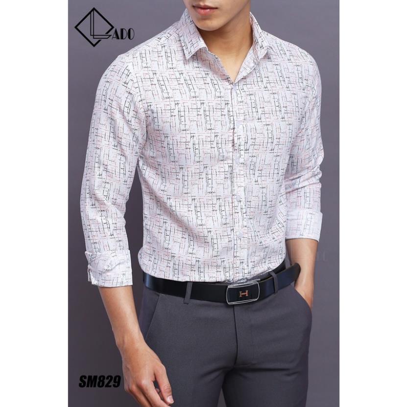 Áo Sơ Mi Nam Tay Dài Vải Lụa Hàn Họa Tiết In Tinh Tế - Co Giãn Thấm Hút Mồ Hôi. Form Chuẩn Hàn Quốc.