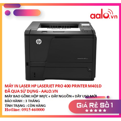 MÁY IN LASER HP LASERJET PRO 400 PRINTER M401D ĐÃ QUA SỬ DỤNG - AALO.VN
