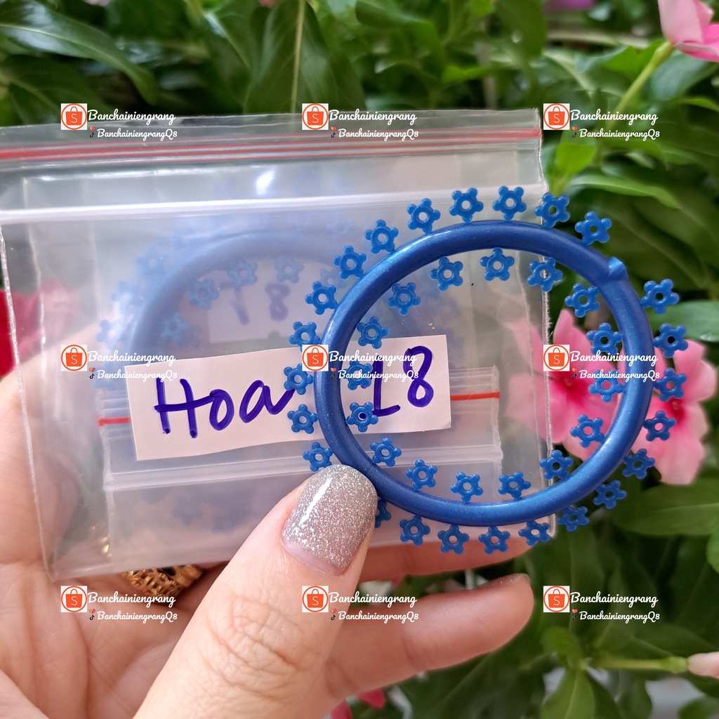 Banchainiengrang| Thun gắn mắc cài hoạt hình hoa hoa, thun niêng răng dễ thương